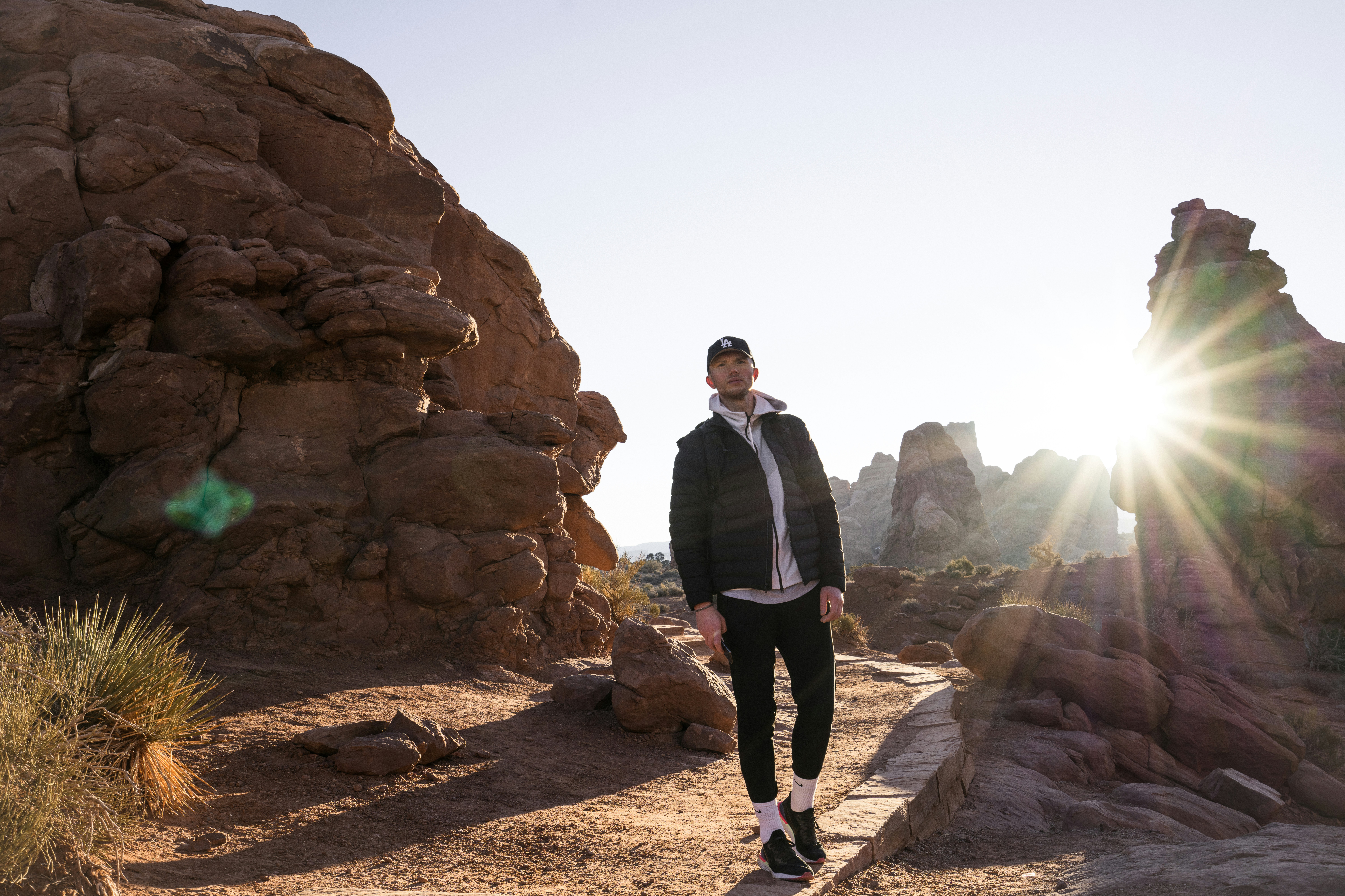 hiking in desert